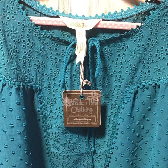 Matilda Jane fringe , tie top collar blouse, girls, extra small - Picture 5 of 8